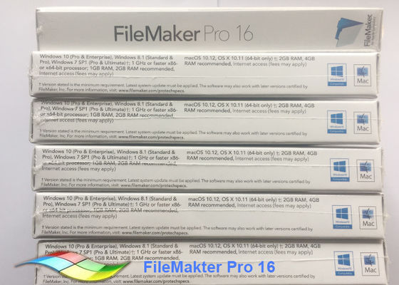 中国 ソフトウェアFileMakerプロ16 Upg FPPのパッケージ100%の原物FilemakerプロWindows サプライヤー