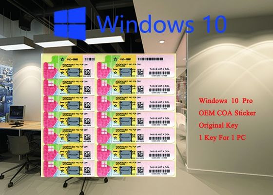 中国 100%本物のマイクロソフト・ウインドウズ10プロCOAのステッカー32 64のビット システムFQC 08983、Windows 10のプロ韓国人OEM サプライヤー