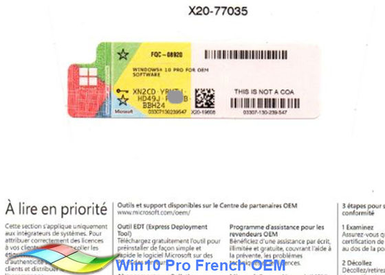 中国 フランス版Windows 10 PCのためのプロOEMのステッカー ソフトウェア64BIT サプライヤー