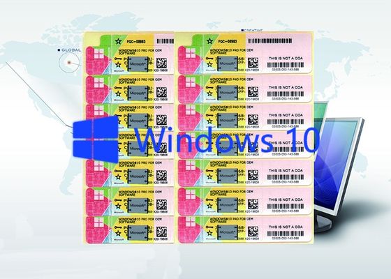 中国 マイクロソフトの勝利10全体的のプロ プロダクト キー コードのWindows 10プロダクト主ステッカー サプライヤー